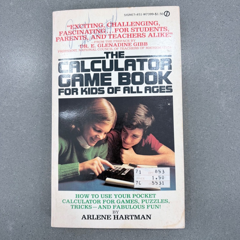 Vintage 1977 The Calculator Game Book Arlene Hartman Signet First Printing Retro
